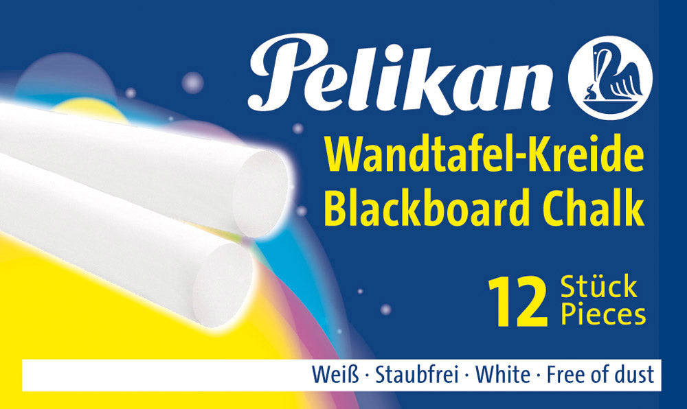 Pelikan Weisse runde staubfreie Wandtafelkreide – 12 Stück