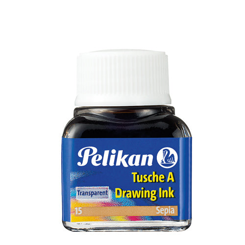 Pelikan Tusche – Sepia – 10 ml – für Reissfeder, Zeichenfeder, Pinsel