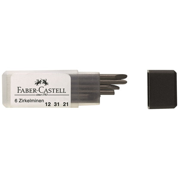 Faber-Castell Zirkelminen – Länge 25 mm, H, Dose à 6 Stück