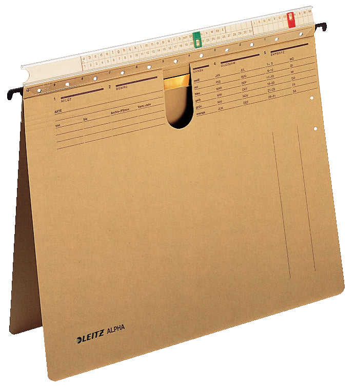 Leitz Hängehefter – für A4, kaufmännische Heftung, braun, Karton, 25 Stk.