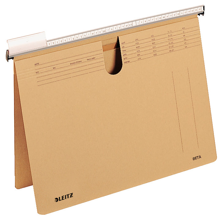 Leitz Hängehefter Beta – für A4, 1-teilig, Braun, Karton, 25 Stk.