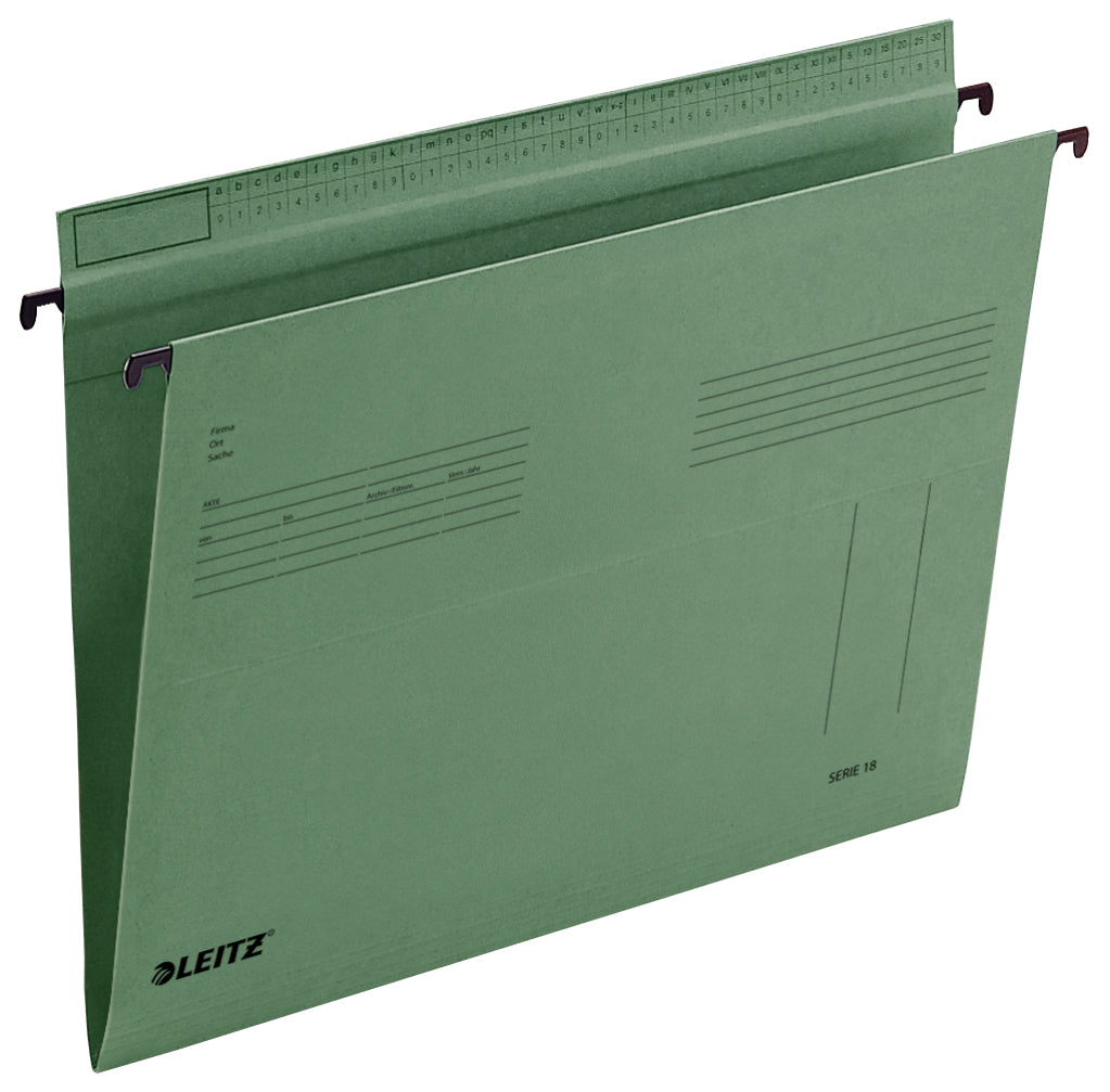 Leitz Hängeordner Serie 18 – für A4, grün, Karton, 25 Stk.