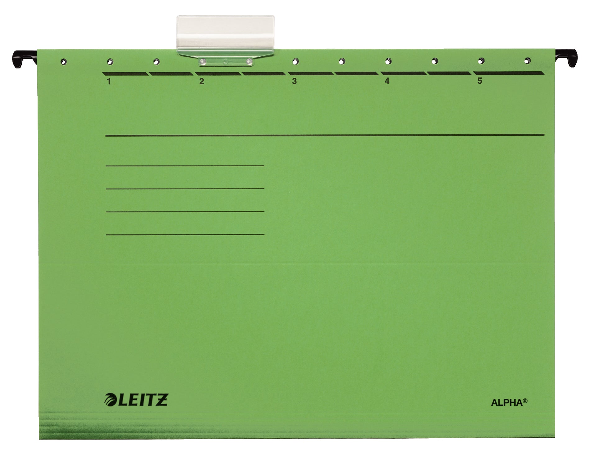 Leitz Hängemappe Alpha – für A4, Grün, Karton, inkl. Reiter, seitlich offen