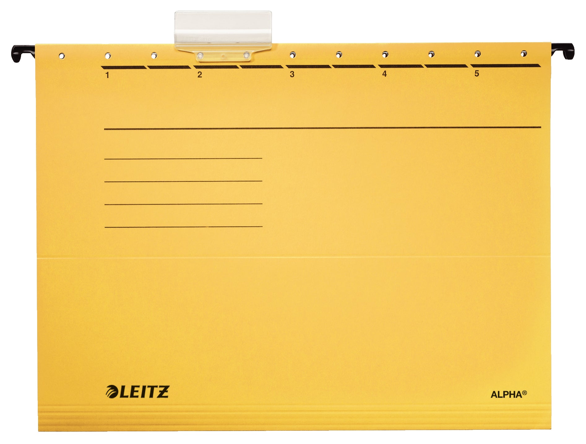 Leitz Alpha Hängemappe – für A4, Gelb, Karton, 5 Stk., seitlich offen, inkl. Reiter