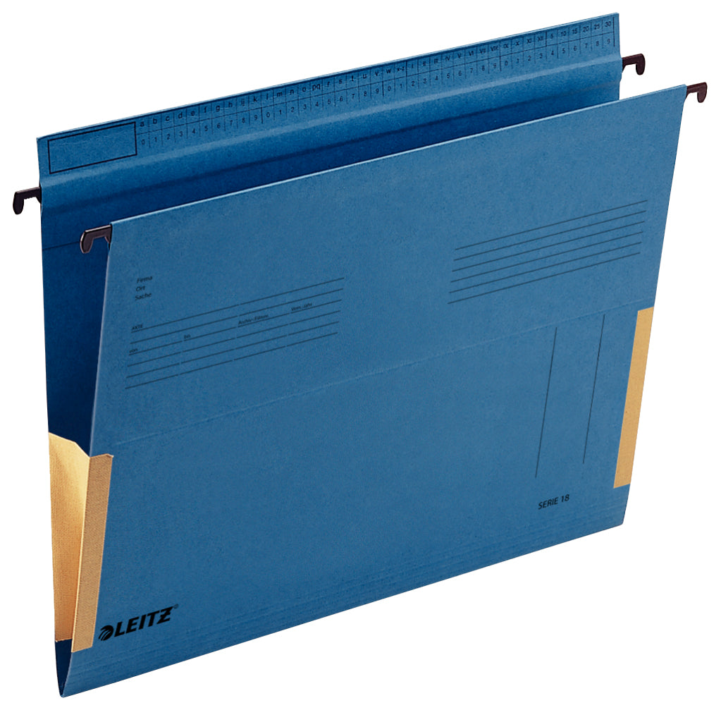 Leitz Hängetasche – für A4, Bodenbreite 4 mm, Blau, Karton, 25 Stk., mit Fröschen