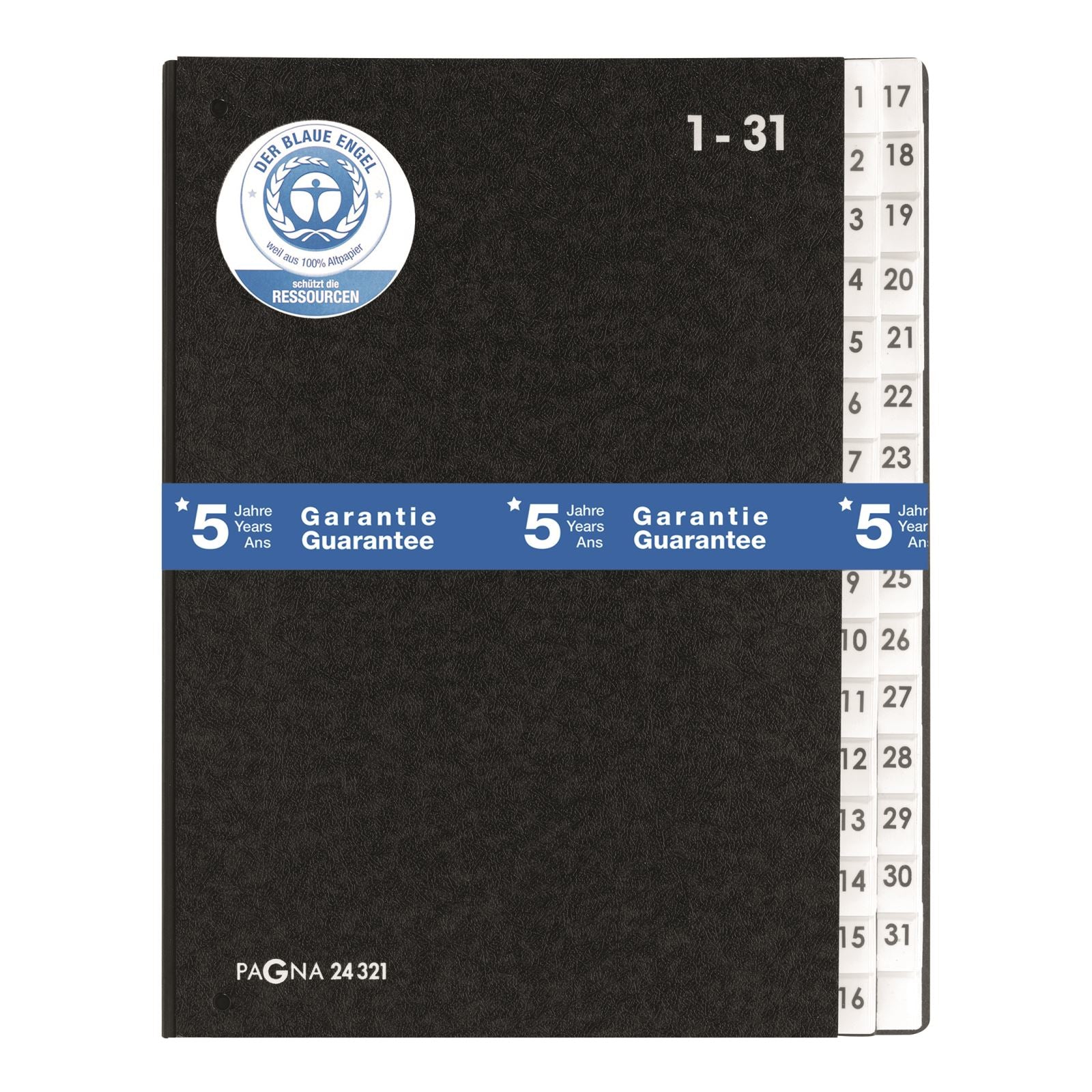 Pagna Sammelmappe, für A4, Karton, schwarz, mit Leinwandrücken