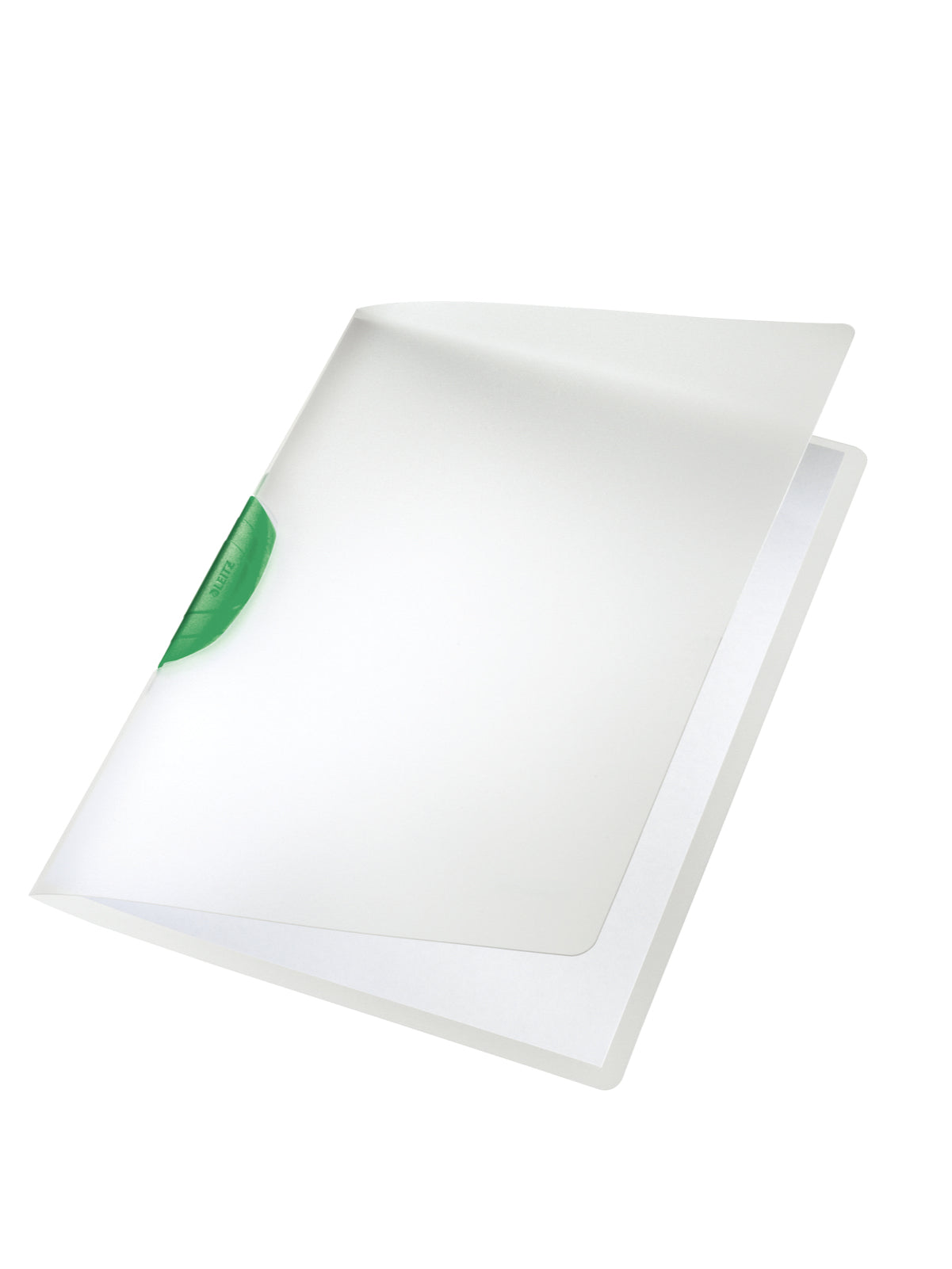Leitz ColorClip Klemmhefter für A4, grün/transparent – transparenter Vorderdeckel – bis 30 Blatt