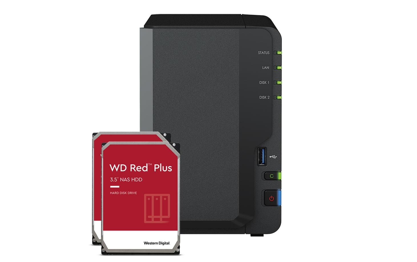 Synology DS223 – 2-Bay Desktop NAS – Realtek RTD1619B, 2 GB RAM, 1GbE, DSM, 16 TB HDD vorinstalliert