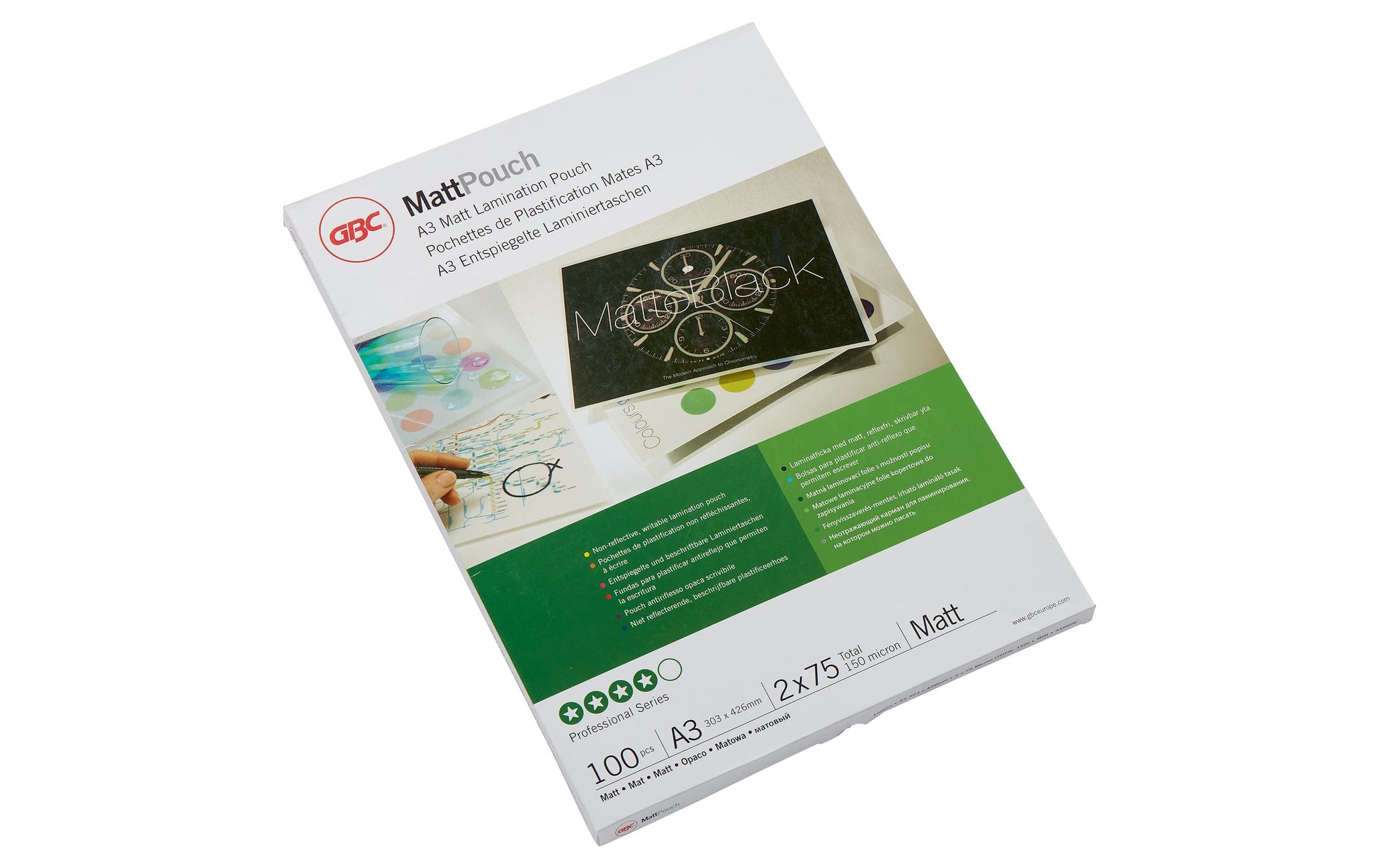 GBC Laminierfolien A3, wasserabweisend – 75 µm, 303 × 426 mm, 100 Stk.