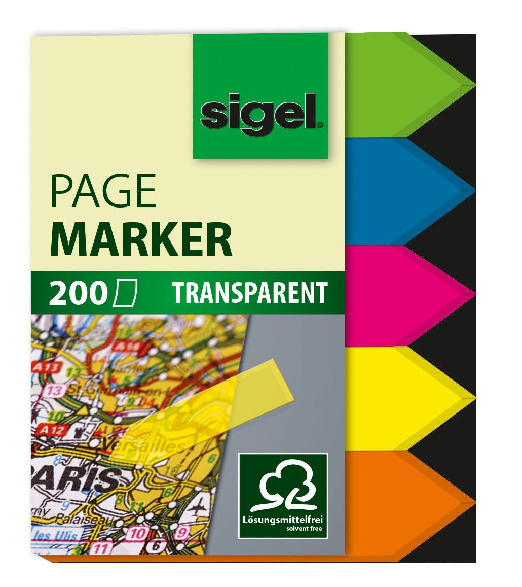 Sigel Indexstreifen – 12×45 mm – sortiert, 5×40 Stück