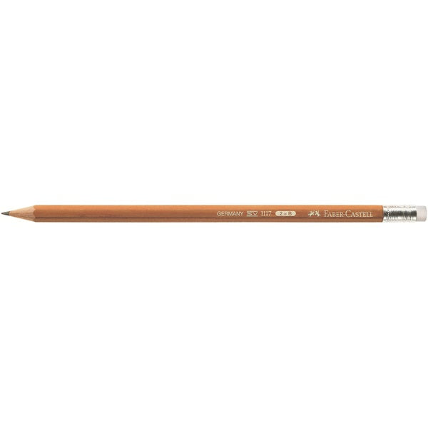 Faber-Castell Bleistift mit Radierer B, Mine Ø 2 mm, Braun