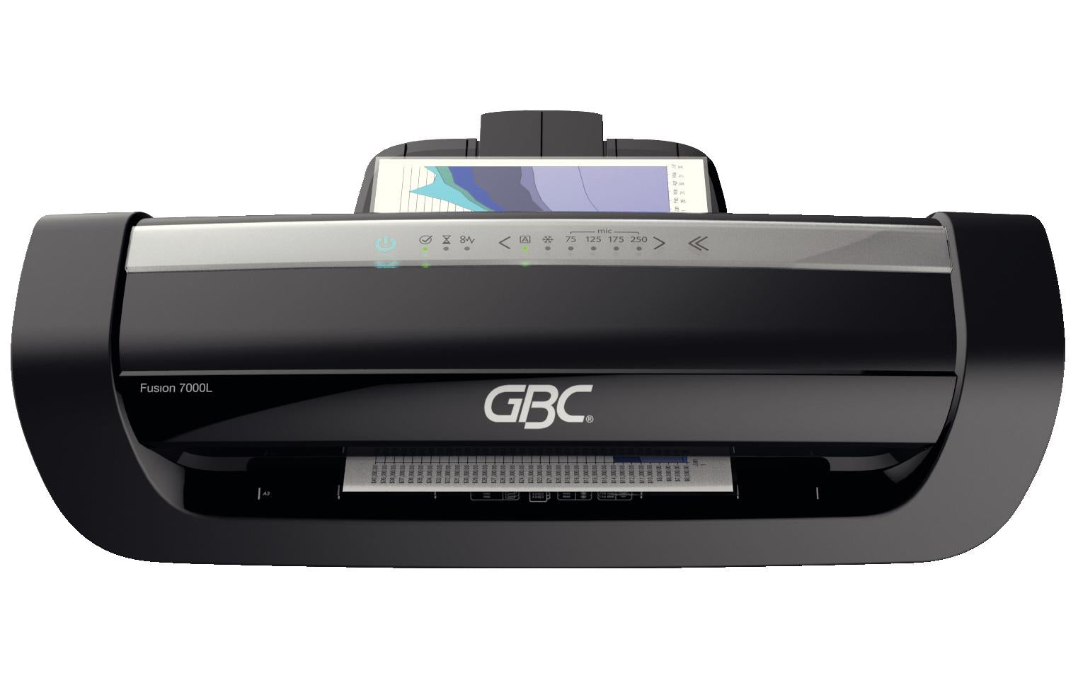 GBC Fusion 7000L Laminiergerät A3 – 6-Rollen, 75–250 µm, 1 Min. Aufheizzeit, 1400 mm/min, Schwarz