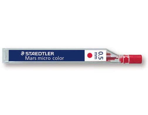 Staedtler Mars Microchrom 254 Farbminen – Rot, 0,5 mm, 12 Stk.