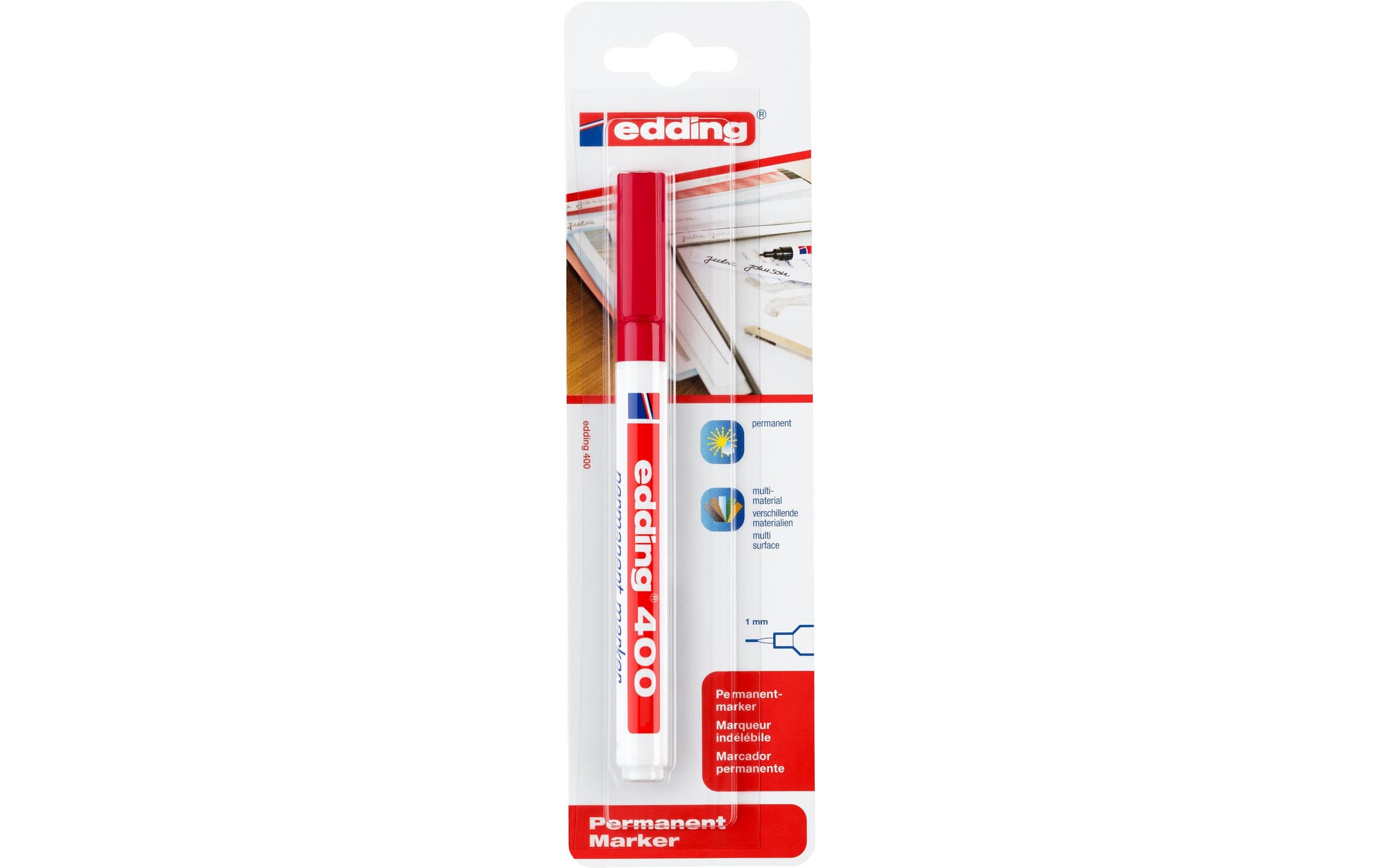 Edding 400 Permanentmarker – Rundspitze 1 mm – Rot