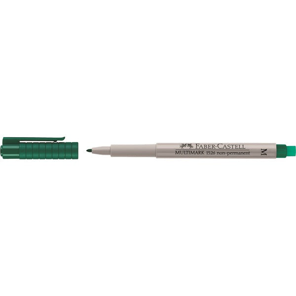Faber-Castell OHP-Marker – mittlere Spitze, grün, 10 Stk., feucht abwischbar – für Folien & glatte Oberflächen