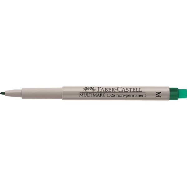 Faber-Castell OHP-Marker – mittlere Spitze, grün, 10 Stk., feucht abwischbar – für Folien & glatte Oberflächen