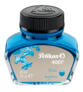 Pelikan 4001 Tintenglas – Türkis, 30 ml, für Füllhalter mit Kolbenmechanik, Konverter