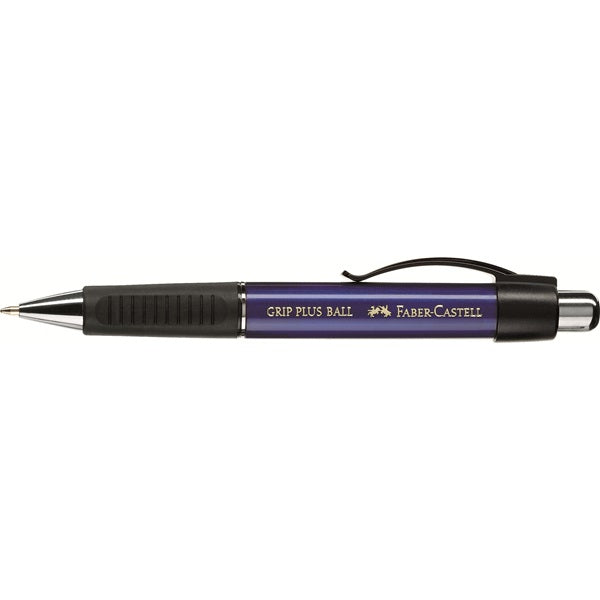 Faber-Castell Grip Plus Kugelschreiber – Blau, Spitze 0,5 mm, Druck, dokumentenecht, nachfüllbar