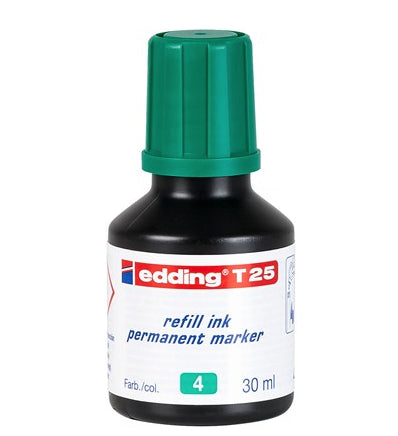 Edding Nachfülltinte für Edding Permanent Marker – Grün, wasserfest, lichtbeständig, geruchsarm, 30 ml