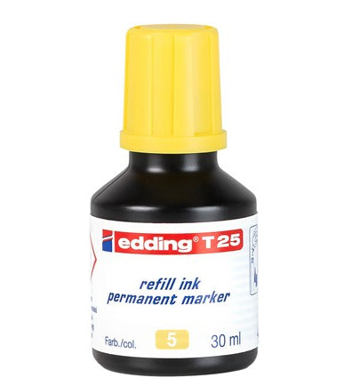 Edding Marker-Nachfüllung – Gelb, wasserfest, lichtbeständig, geruchsarm, 30 ml