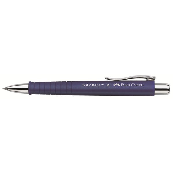 Faber-Castell Poly Ball Kugelschreiber – Blau, Spitze 0,5 mm, Druck, Metall, dokumentenecht