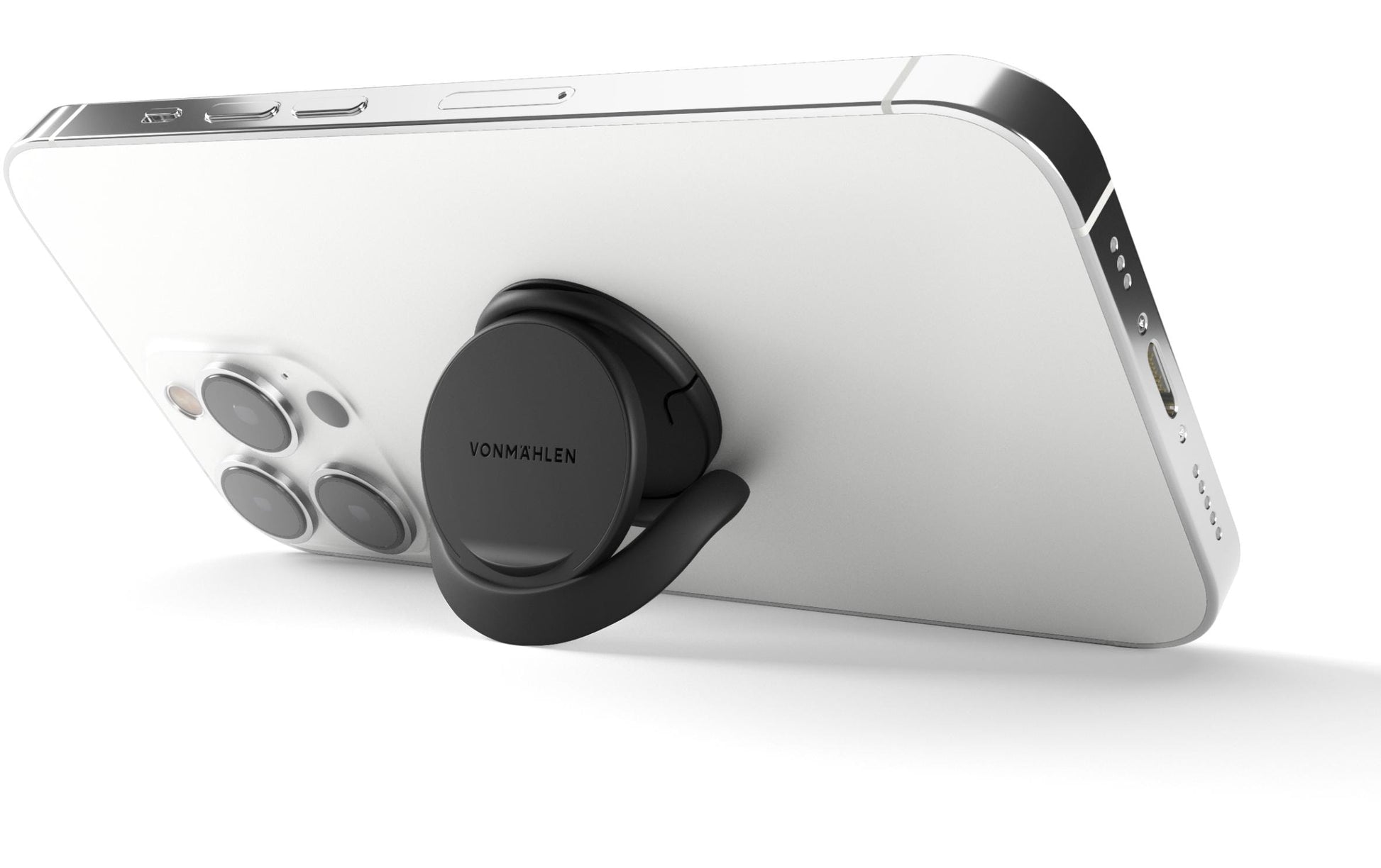 Vonmählen Backflip Pure Black – Smartphone-Griff – magnetisch, mit Klebekissen, für Smartphones