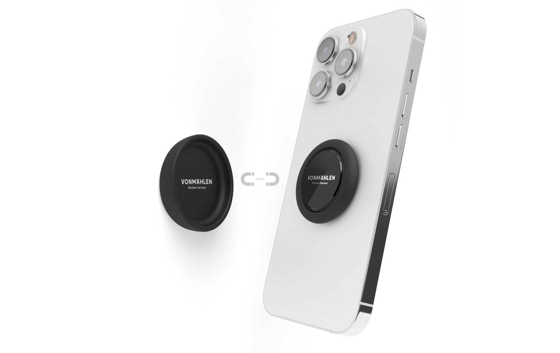 Vonmählen Backflip Pure Black – Smartphone-Griff – magnetisch, mit Klebekissen, für Smartphones