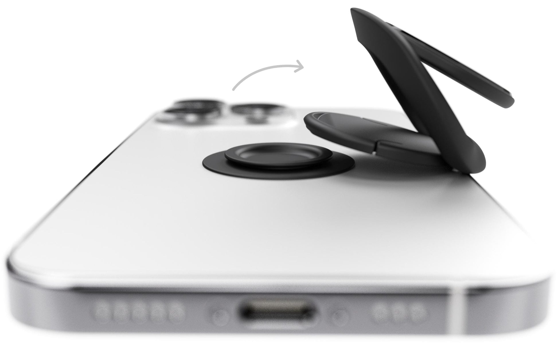 Vonmählen Backflip Pure Black – Smartphone-Griff – magnetisch, mit Klebekissen, für Smartphones