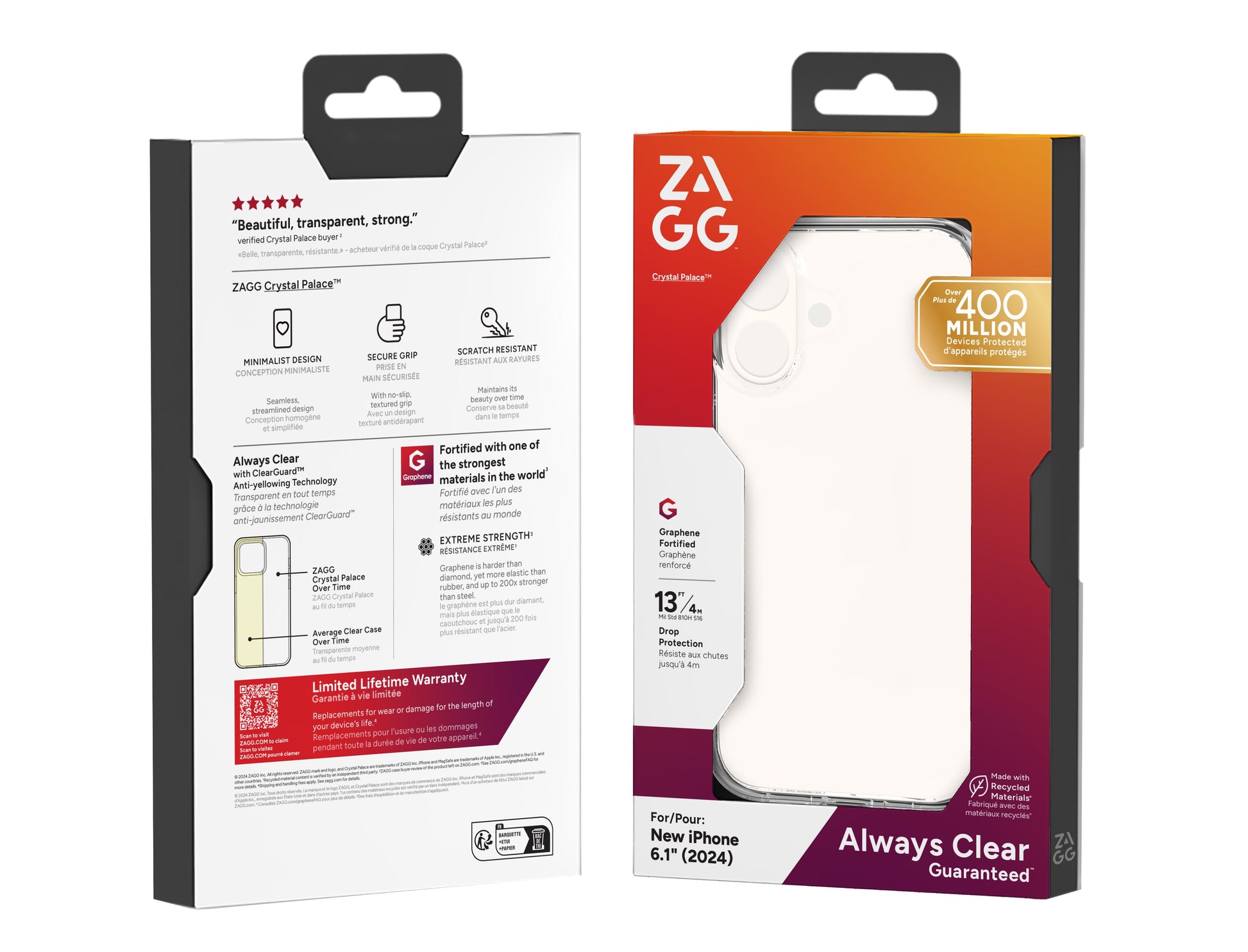 ZAGG Backcover Crystal Palace – für Apple iPhone 16 – transparent