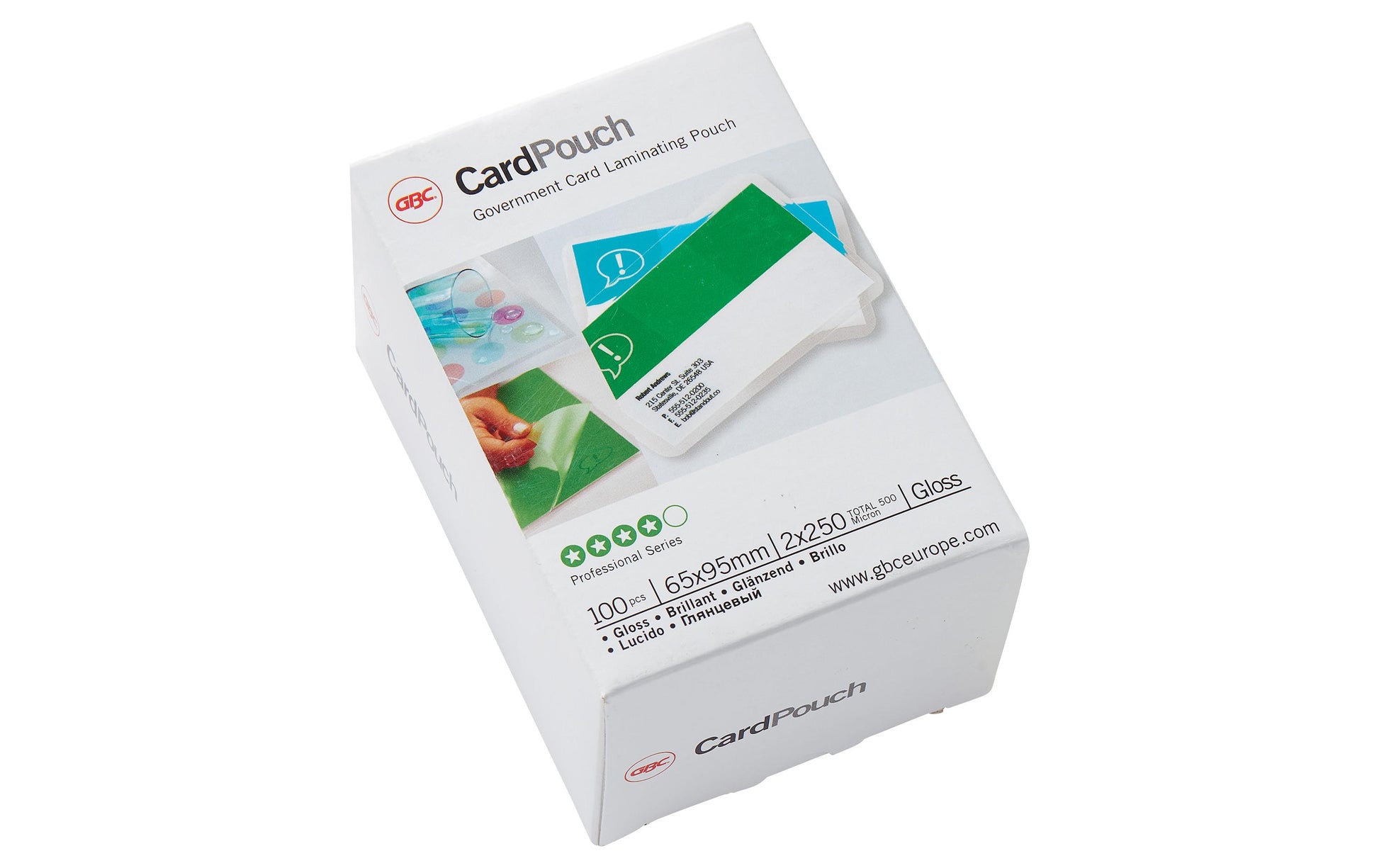 GBC Laminierfolien 65 × 95 mm – 500 µm, glänzend, 100 Stück