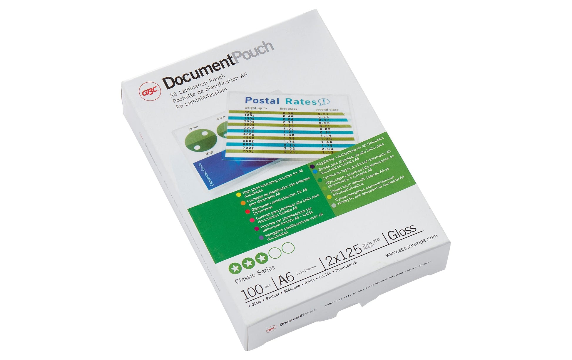 GBC Laminierfolien A6, glänzend – 125 µm, 111 × 154 mm, 100 Stk.