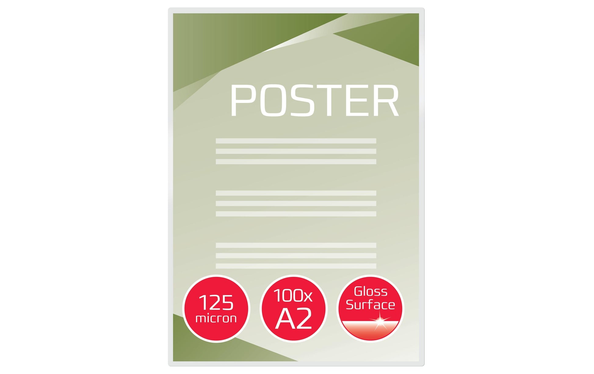 GBC Laminierfolien A2, glänzend – 125 µm, 426 × 600 mm, 50 Stk.