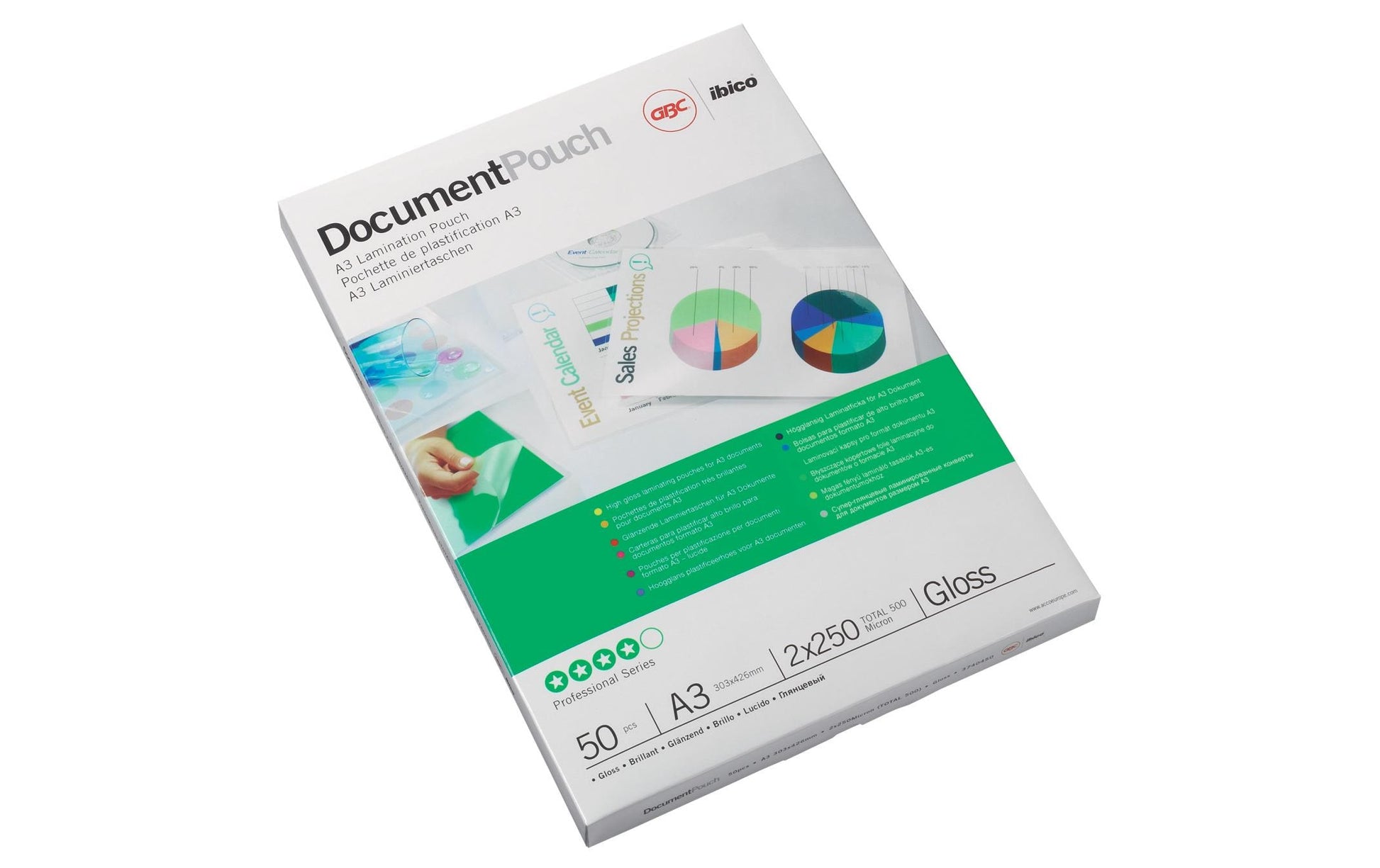 GBC Laminierfolien A2, glänzend – 125 µm, 426 × 600 mm, 50 Stk.