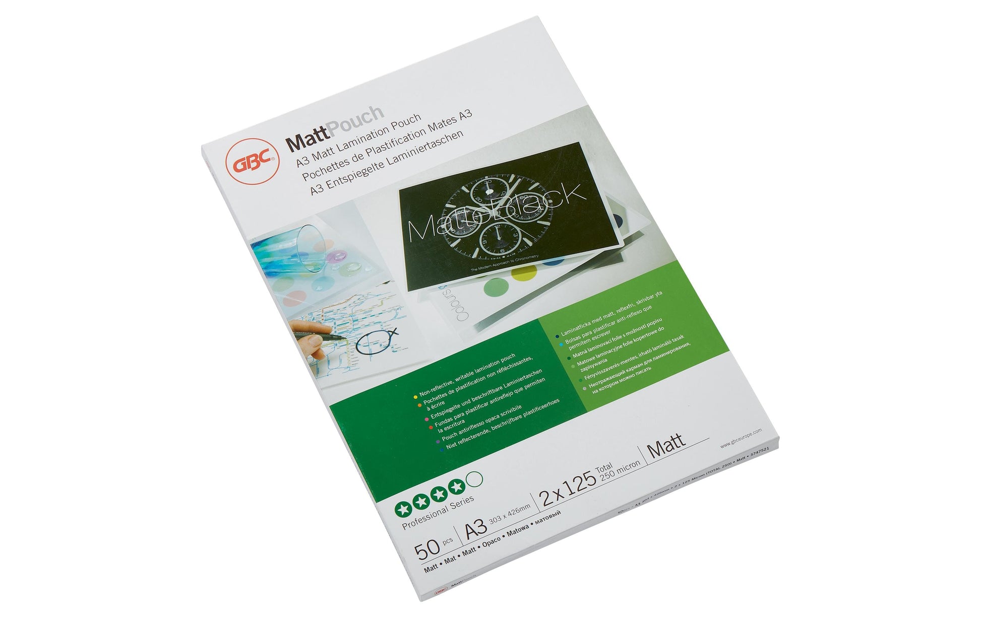 GBC Laminierfolien A3, matt – 125 µm, 50 Stk.