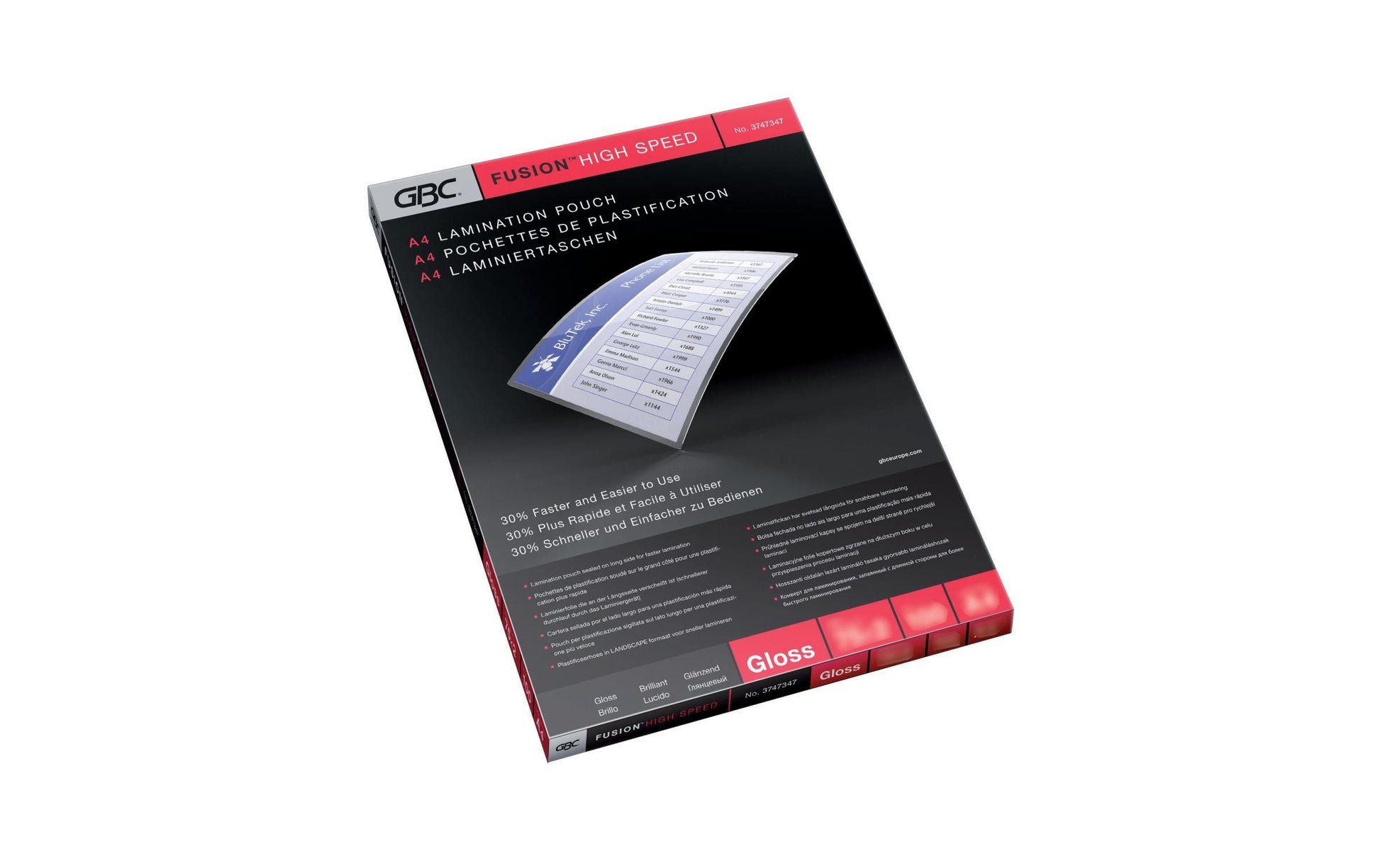 GBC Laminierfolien A4, glänzend – 80 µm, 216 × 303 mm, 100 Stk.