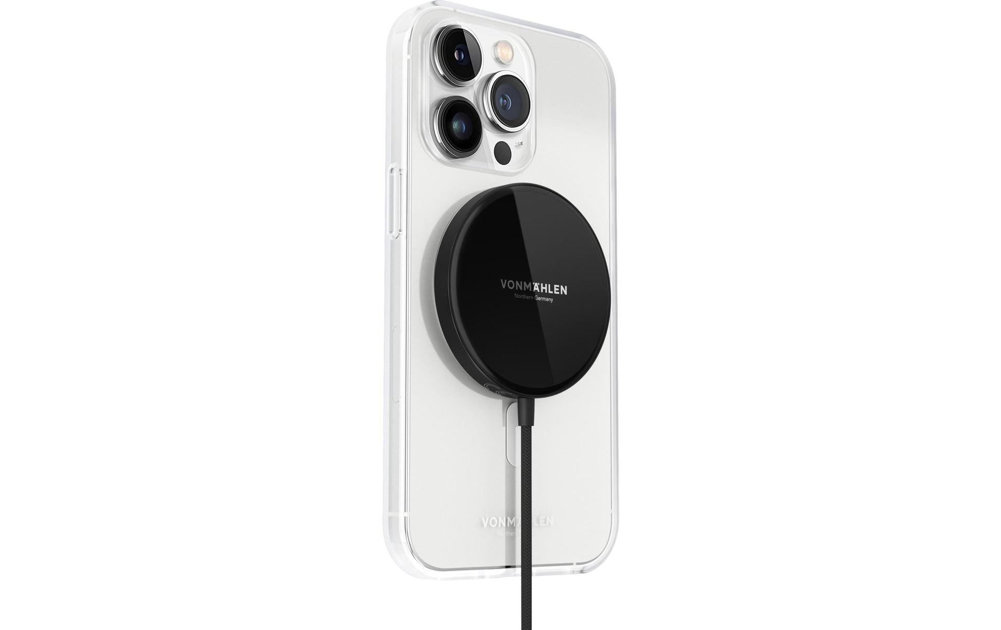 Vonmählen Aura Mini Ladegerät – 15 W, 1× USB-C, Qi, mit Kabel (1,5 m) – für iPhone ab Reihe 12