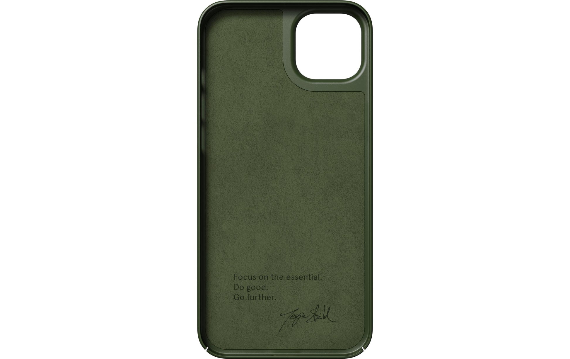 Nudient Thin Backcover – für Apple iPhone 14 Plus – MagSafe, Recycelbarer Kunststoff+Mikrofaser, Pine Green