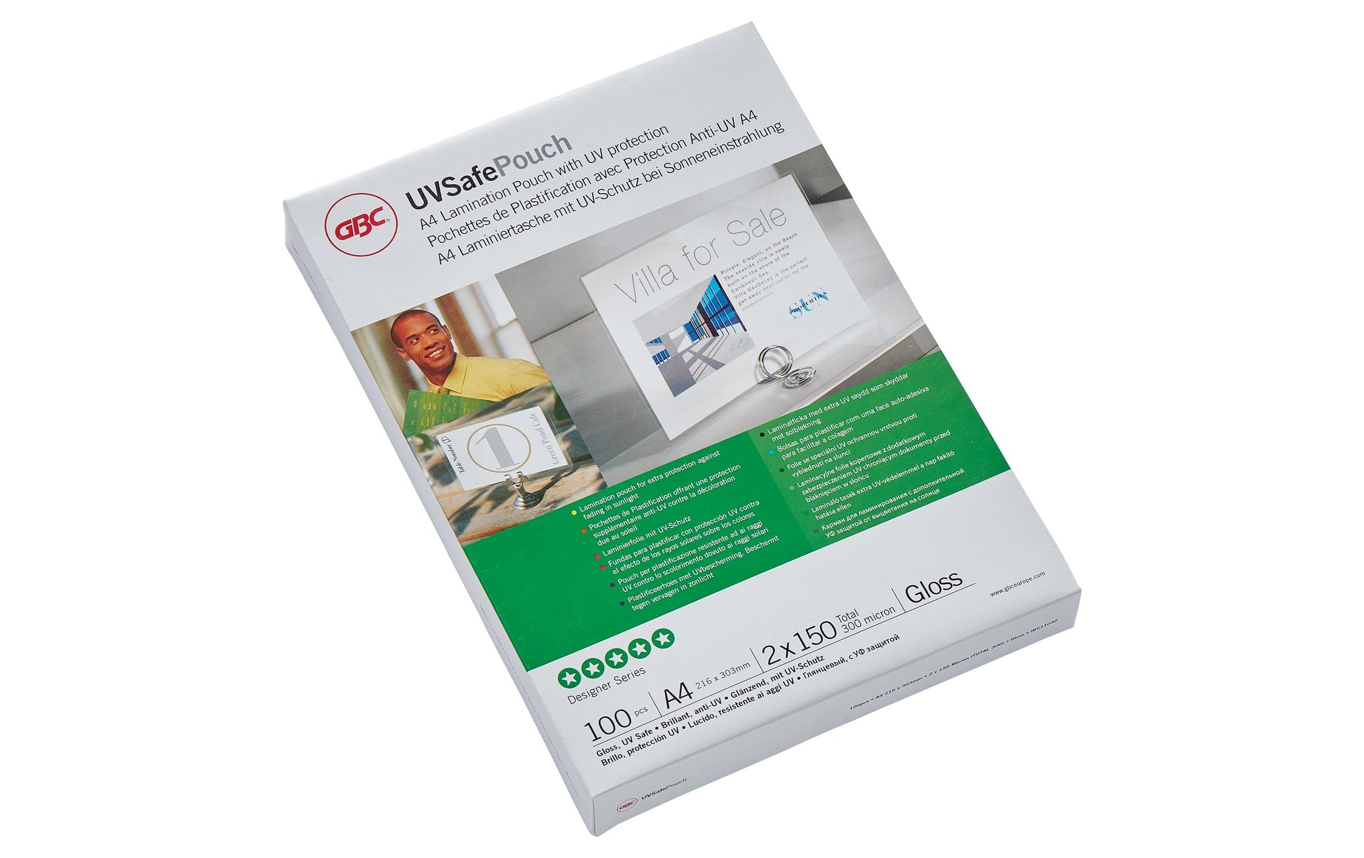 GBC Laminierfolien A4 glänzend – 2×150 µm, 100 Stk.