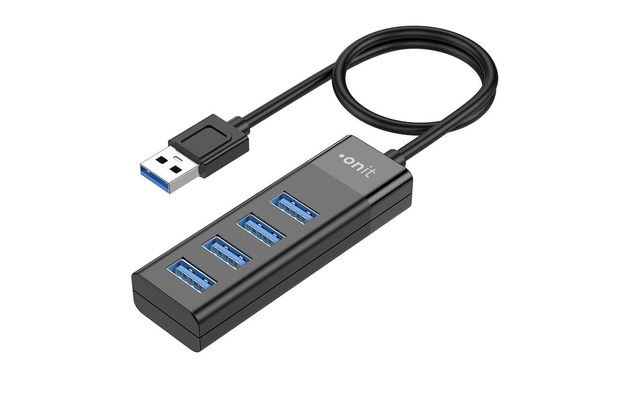 ONIT F00836 USB-Hub – USB 3.0, 4× USB-A, für Windows/Mac/Linux