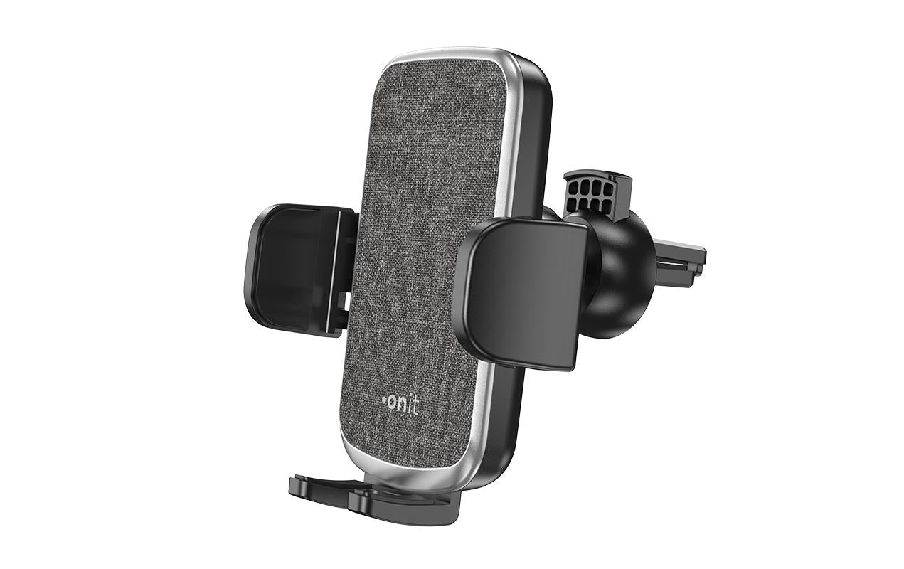ONIT Auto-Halterung, Lüftung, drehbar, neigbar – für Geräte 55–95 mm – Schwarz, ABS