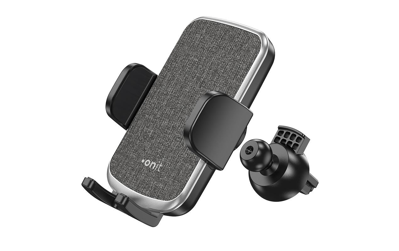 ONIT Auto-Halterung, Lüftung, drehbar, neigbar – für Geräte 55–95 mm – Schwarz, ABS
