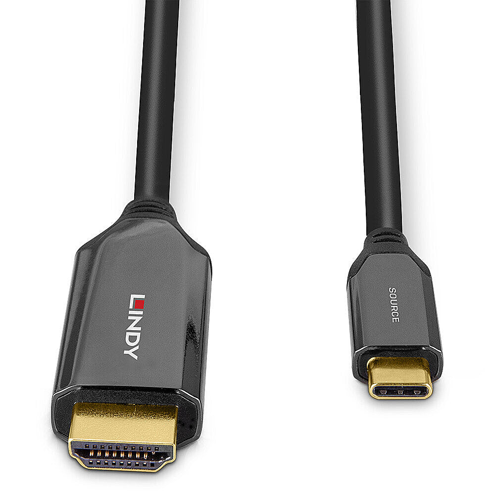 Lindy 43368 USB-C zu HDMI Kabel – 8K (7680 × 4320) @ 60 Hz, HDMI 2.1, 2 m, Schwarz