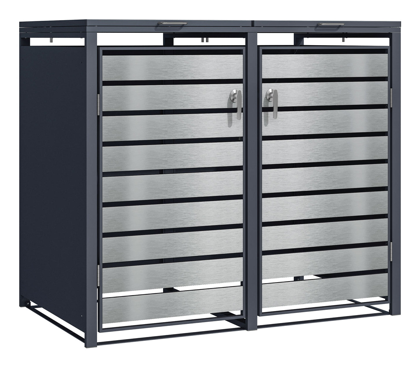 Phoenix Safe Co. Müllcontainer GB2213ASK – Stahl – Anthrazit/Silber – Soft-Close – 132 × 80 × 116 cm