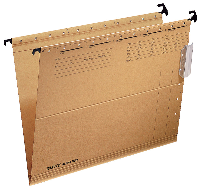 Leitz Hängeordner ALPHA DUO – für A4, Naturbraun, Karton