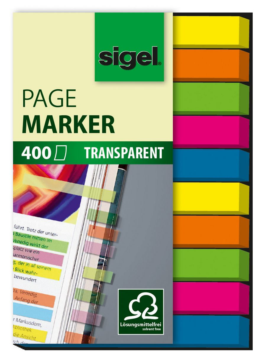 Sigel Markierstreifen/Index – 50 × 6 mm – sortiert, 400 Stück