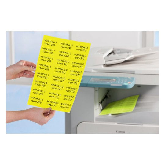 Avery Zweckform – Haftetiketten, 210 mm × 297 mm, Neongelb, Papier, wiederablösbar, 25 Etiketten