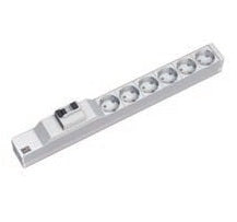Bachmann 19" 1HE Steckdosenleiste 6× Schutzkontakt (CEE 7/3) – FI‑Schutzschalter 25 A/30 mA – Schutzkontaktwin