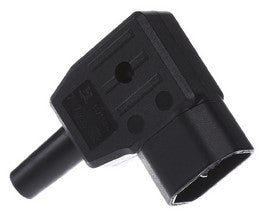 Bachmann Montagestecker, Eingang C14, Winkelstecker 90°, 10 A 250 V – schwarz