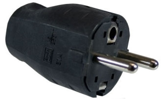 Bachmann Montagestecker, Schutzkontakt CEE 7/7 (Typ E/F), 16 A, IP20 – für Zuleitungen 0,75–1,5 mm² – Schwarz