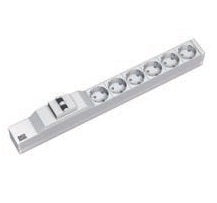Bachmann 19" Steckdosenleiste 3600 W – Leitungsschutzschalter B16A 2-polig – 1U Rack, Schutzkontakt (CEE 7/3)×
